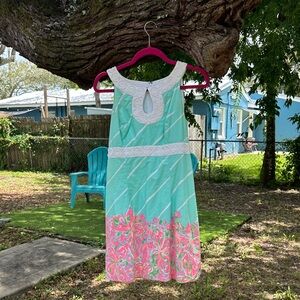 Lilly Pulitzer Aqua and Pink Floral Dress